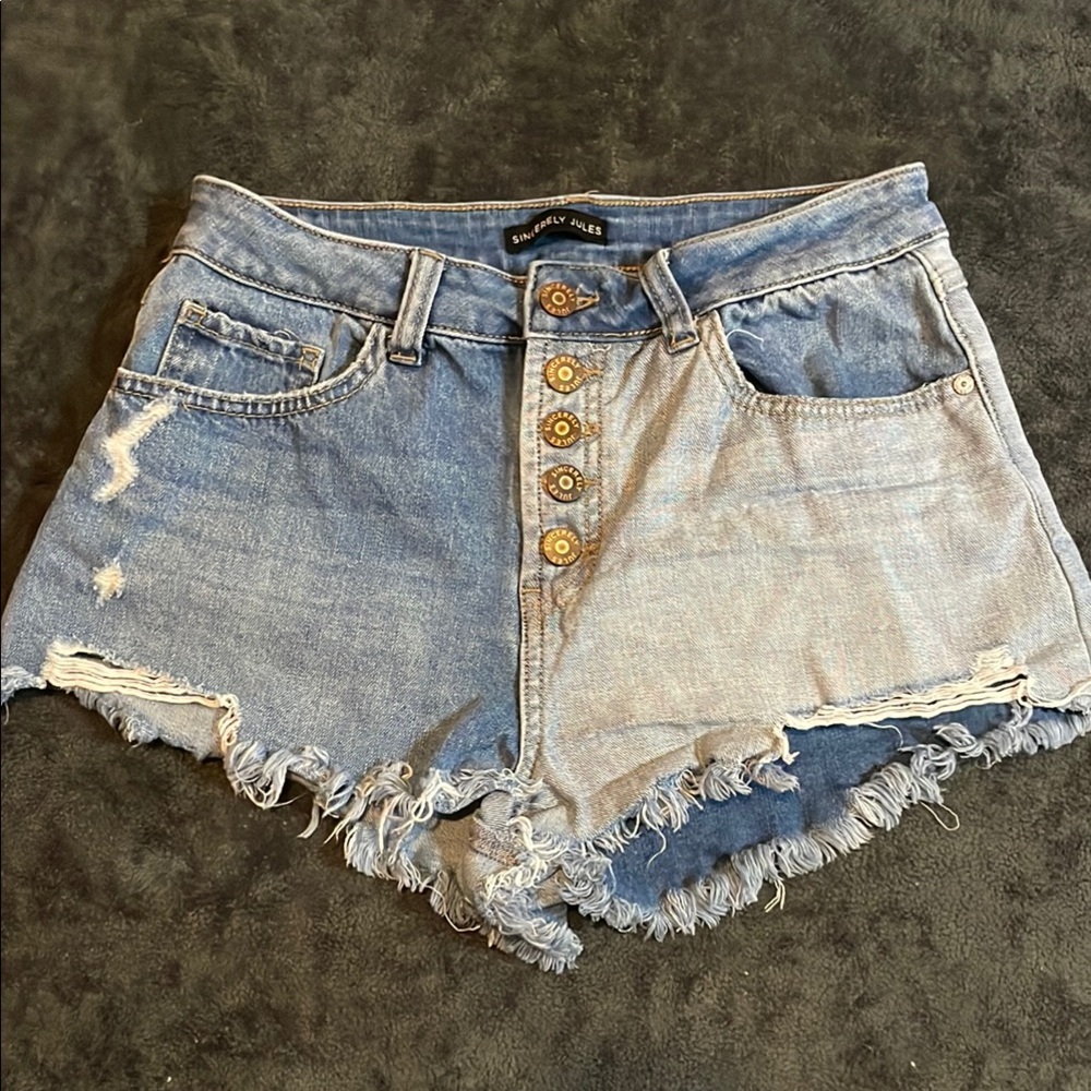 Sincerely Jules Distressed Denim Shorts